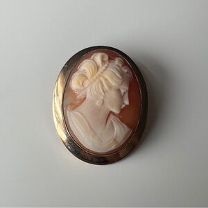 Vintage AMCO 1/20 14k Gold Filled Cameo Brooch Pin Pendant